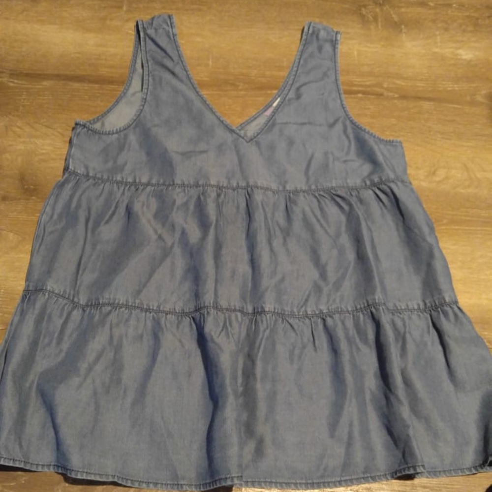 Blue Jean Ruffled Top